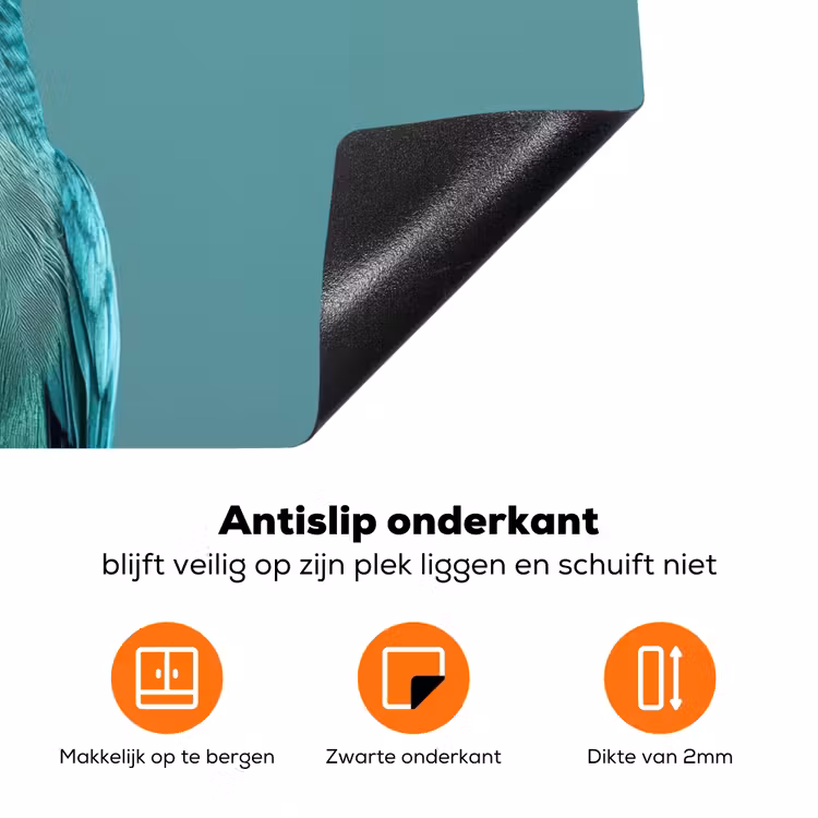 Parkiet - Vogel - Koksmuts - Cute Inductie beschermer vinyl 3mm klein -zzzzzzz-td-onderkant