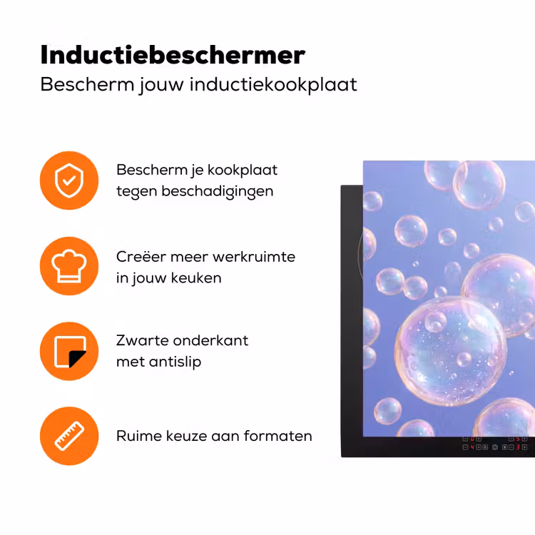 Pastel - Bubbels - Dromerig Inductie beschermer vinyl 3mm klein -zzzzzzz-td-ups