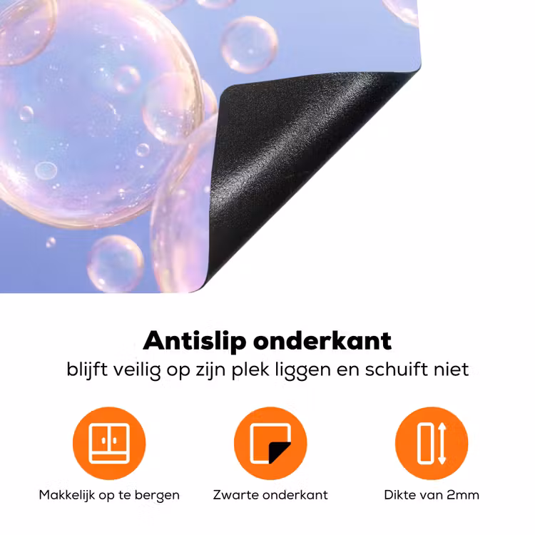 Pastel - Bubbels - Dromerig Inductie beschermer vinyl 3mm klein -zzzzzzz-td-onderkant