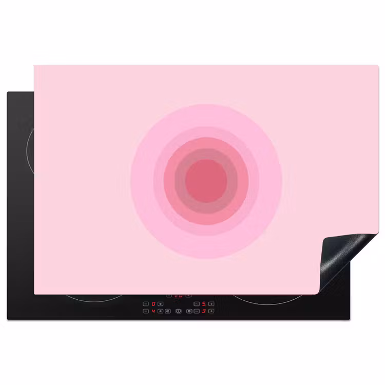 Patroon - Cirkels - Abstract - Roze - Modern Inductie beschermer vinyl 3mm klein -3d