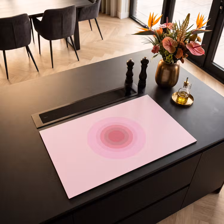 Patroon - Cirkels - Abstract - Roze - Modern Inductie beschermer vinyl 3mm klein -sfeer5
