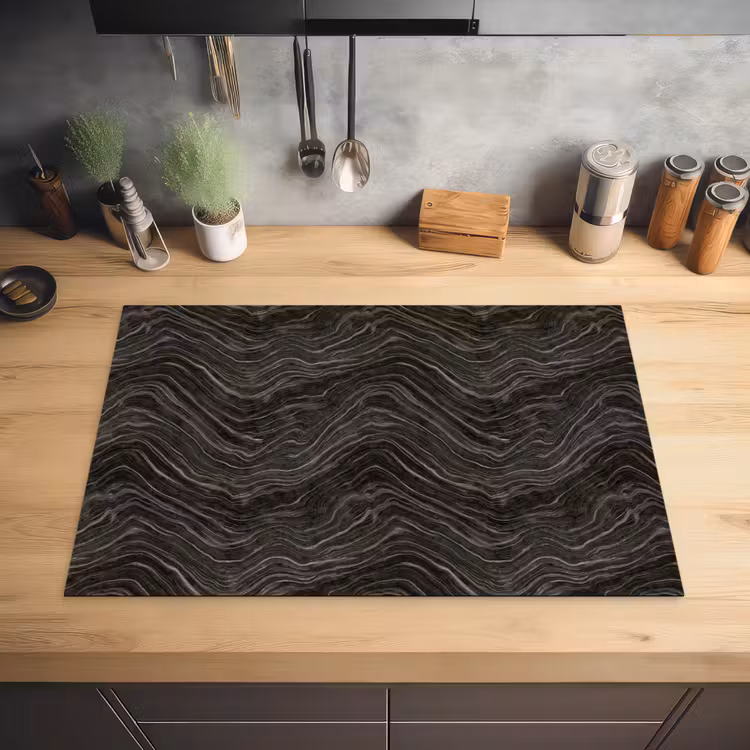 Patroon - Contrast - Antraciet Inductie beschermer vinyl 3mm klein 276 -sfeer5