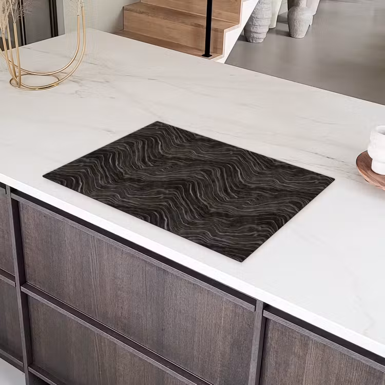 Patroon - Contrast - Antraciet Inductie beschermer vinyl 3mm klein 276 -sfeer8