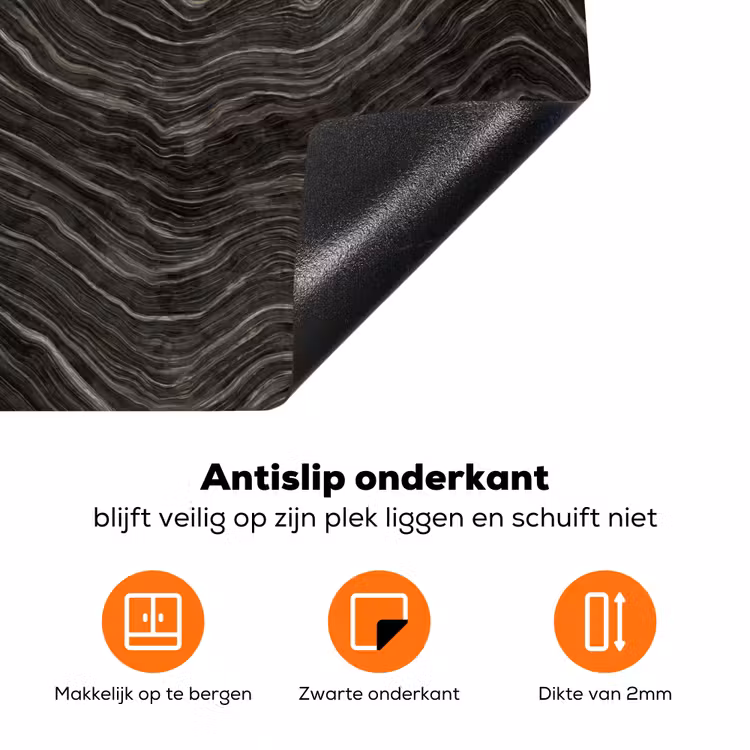Patroon - Contrast - Antraciet Inductie beschermer vinyl 3mm klein 276 -zzzzzzz-td-onderkant