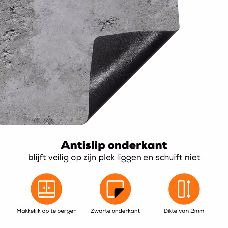 Patroon - Grijs - Oud - Beton Inductie beschermer vinyl 3mm klein 276 -zzzzzzz-td-onderkant
