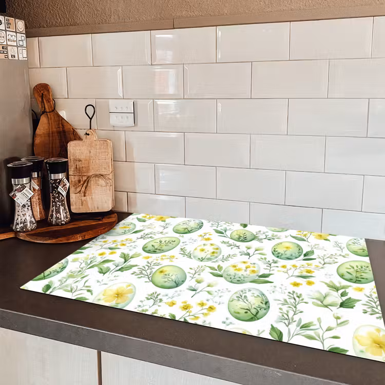 Patroon - Groen - Eieren Inductie beschermer vinyl 3mm klein -sfeer3
