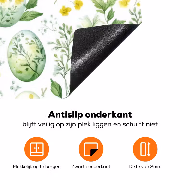 Patroon - Groen - Eieren Inductie beschermer vinyl 3mm klein -zzzzzzz-td-onderkant