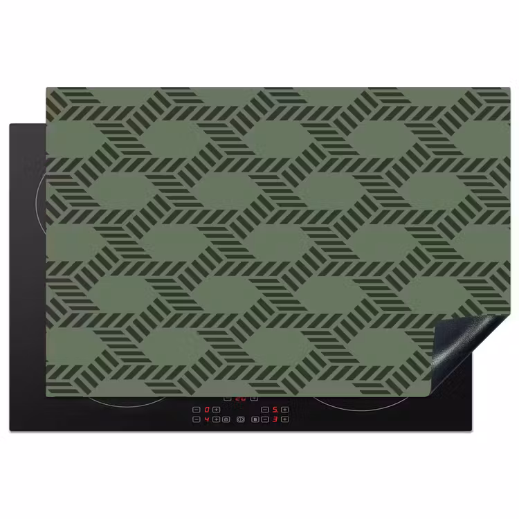 Patroon - Groen - Geometrisch Inductie beschermer vinyl 3mm klein 276 -3d