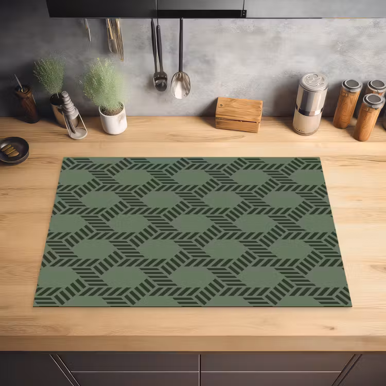 Patroon - Groen - Geometrisch Inductie beschermer vinyl 3mm klein 276 -sfeer5