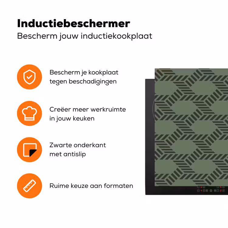 Patroon - Groen - Geometrisch Inductie beschermer vinyl 3mm klein 276 -zzzzzzz-td-ups