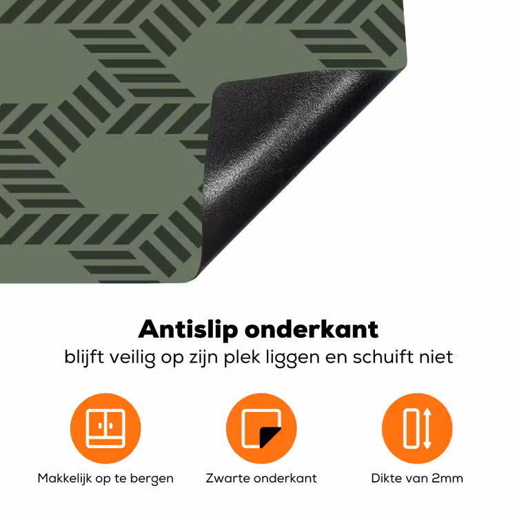Patroon - Groen - Geometrisch Inductie beschermer vinyl 3mm klein 276 -zzzzzzz-td-onderkant