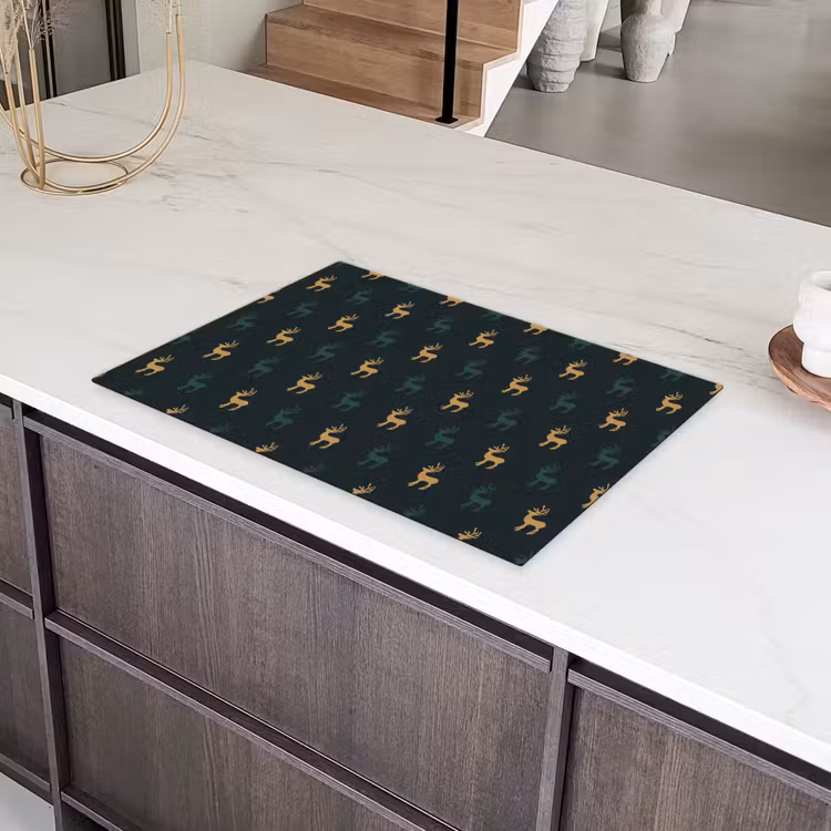 Patroon - Groen - Herten Inductie beschermer vinyl 3mm klein 276 -sfeer8