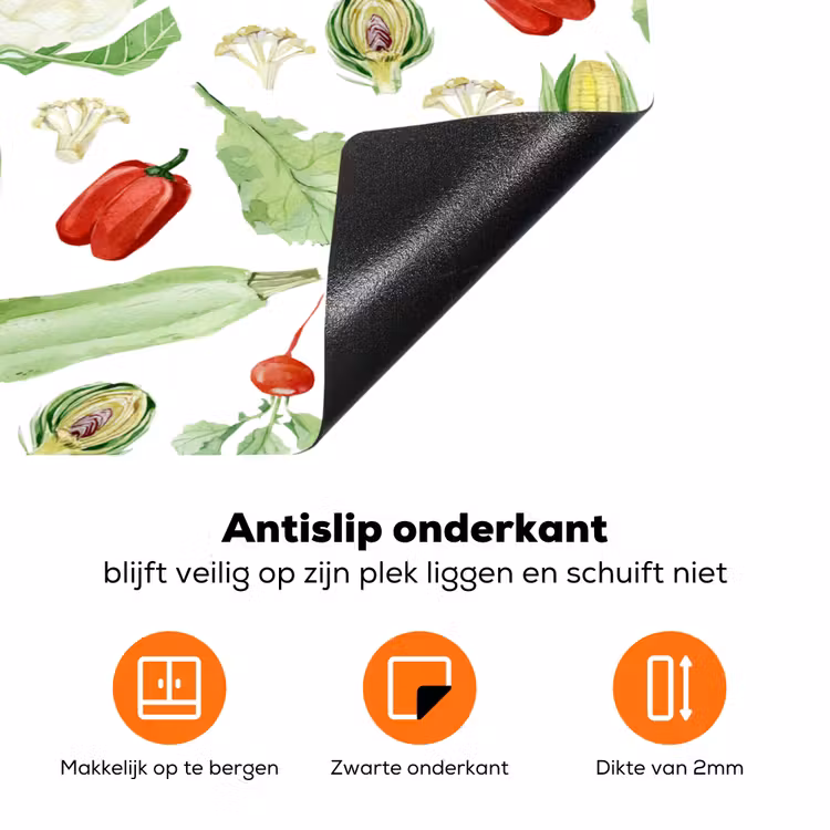 Patroon - Groen - Rood - Groente Inductie beschermer vinyl 3mm klein 276 -zzzzzzz-td-onderkant