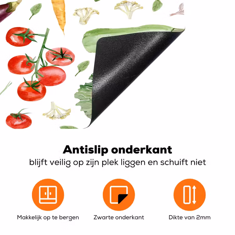 Patroon - Groente - Aquarel Inductie beschermer vinyl 3mm klein 276 -zzzzzzz-td-onderkant