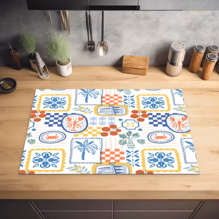 Zee - Sfeer - Tomaat -  Mozaïek Inductie beschermer vinyl 3mm klein 276 -sfeer5