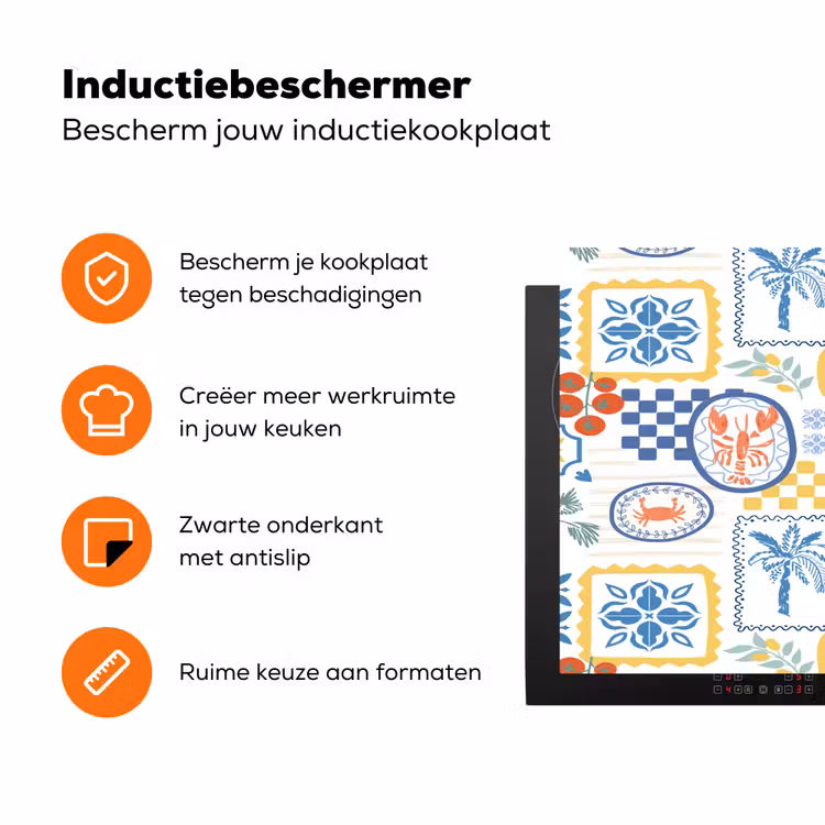 Zee - Sfeer - Tomaat -  Mozaïek Inductie beschermer vinyl 3mm klein 276 -zzzzzzz-td-ups