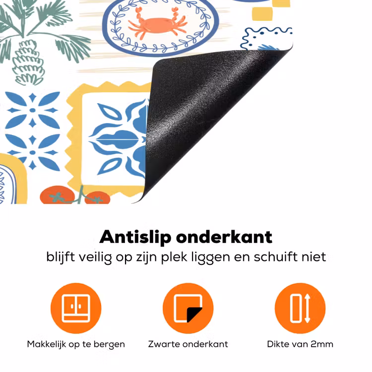 Zee - Sfeer - Tomaat -  Mozaïek Inductie beschermer vinyl 3mm klein 276 -zzzzzzz-td-onderkant