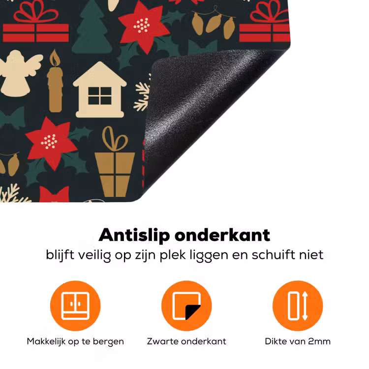 Patroon - Kerst - Symbolen Inductie beschermer vinyl 3mm klein 276 -zzzzzzz-td-onderkant