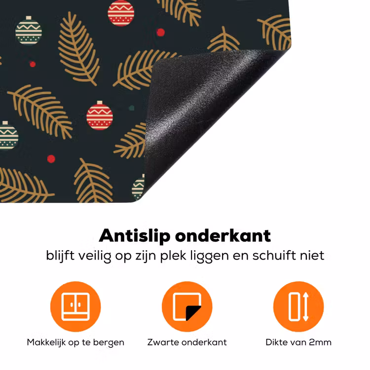 Patroon - Kerst - Symbolen - Groen Inductie beschermer vinyl 3mm klein 276 -zzzzzzz-td-onderkant