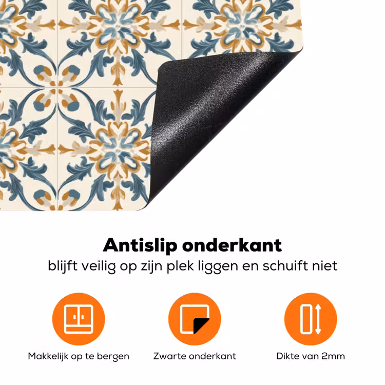 Patroon - Klassiek - Kleurrijk Inductie beschermer vinyl 3mm klein 276 -zzzzzzz-td-onderkant