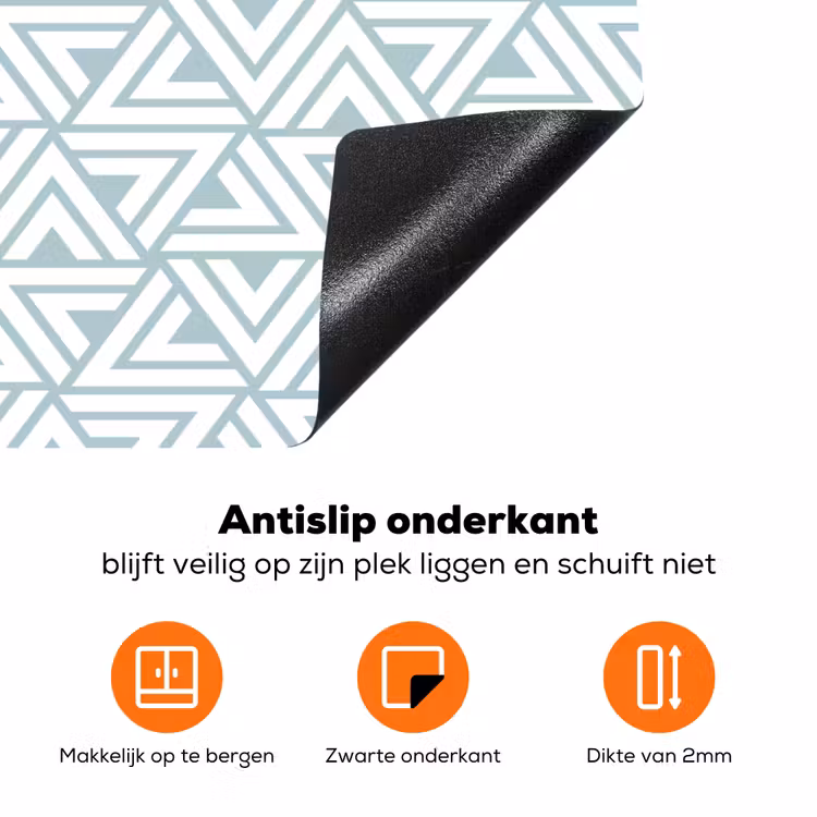 Patroon - Lijn - Design - Groen Inductie beschermer vinyl 3mm klein 276 -zzzzzzz-td-onderkant