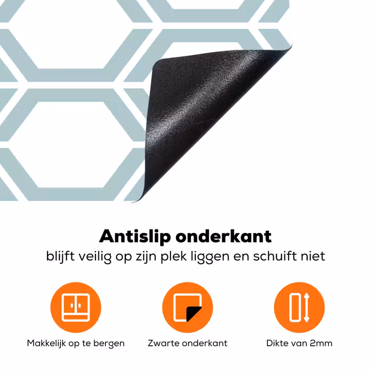 Patroon - Lijn - Design - Hexagon Inductie beschermer vinyl 3mm klein 276 -zzzzzzz-td-onderkant