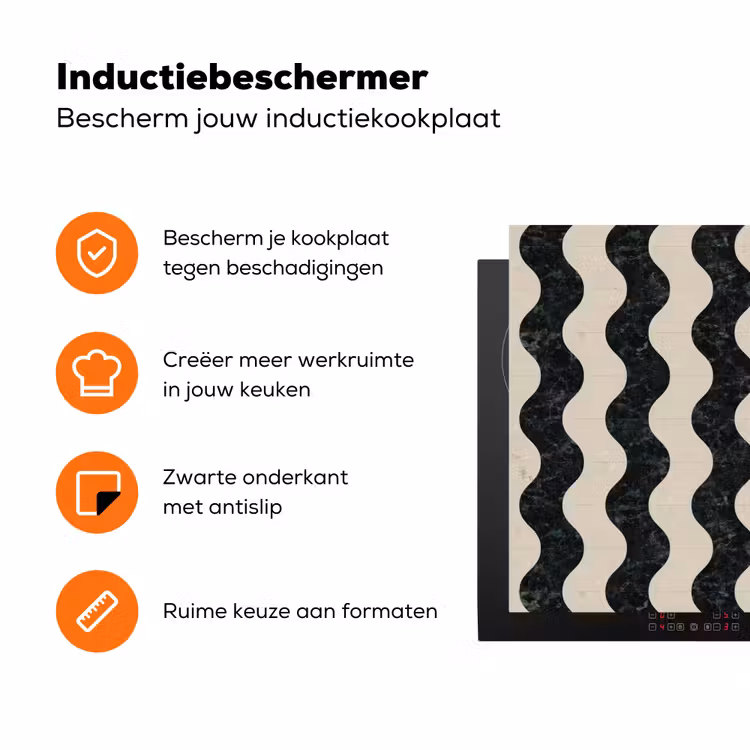 Patroon - Marmer - Groen - Cremé Inductie beschermer vinyl 3mm klein 276 -zzzzzzz-td-ups