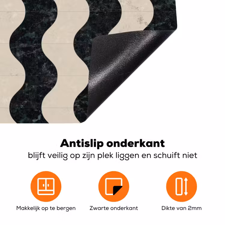 Patroon - Marmer - Groen - Cremé Inductie beschermer vinyl 3mm klein 276 -zzzzzzz-td-onderkant