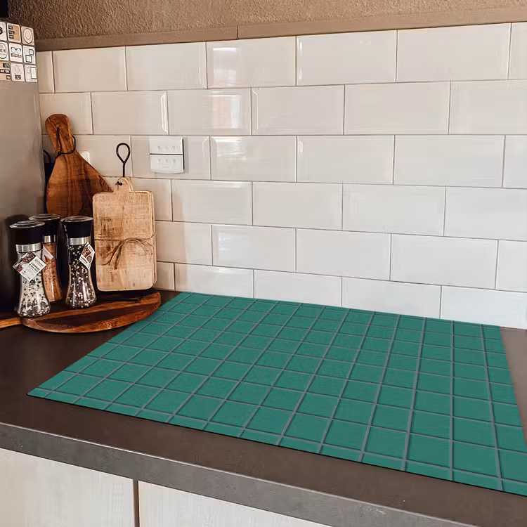 Patroon - Patroon - Smaragd Inductie beschermer vinyl 3mm klein 276 -sfeer3