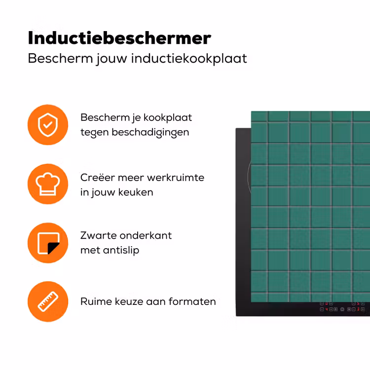Patroon - Patroon - Smaragd Inductie beschermer vinyl 3mm klein 276 -zzzzzzz-td-ups