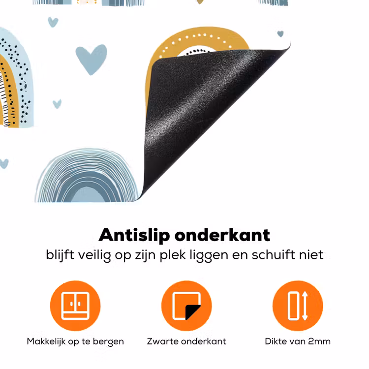 Patroon - Regenboog - Hartjes Inductie beschermer vinyl 3mm klein -zzzzzzz-td-onderkant