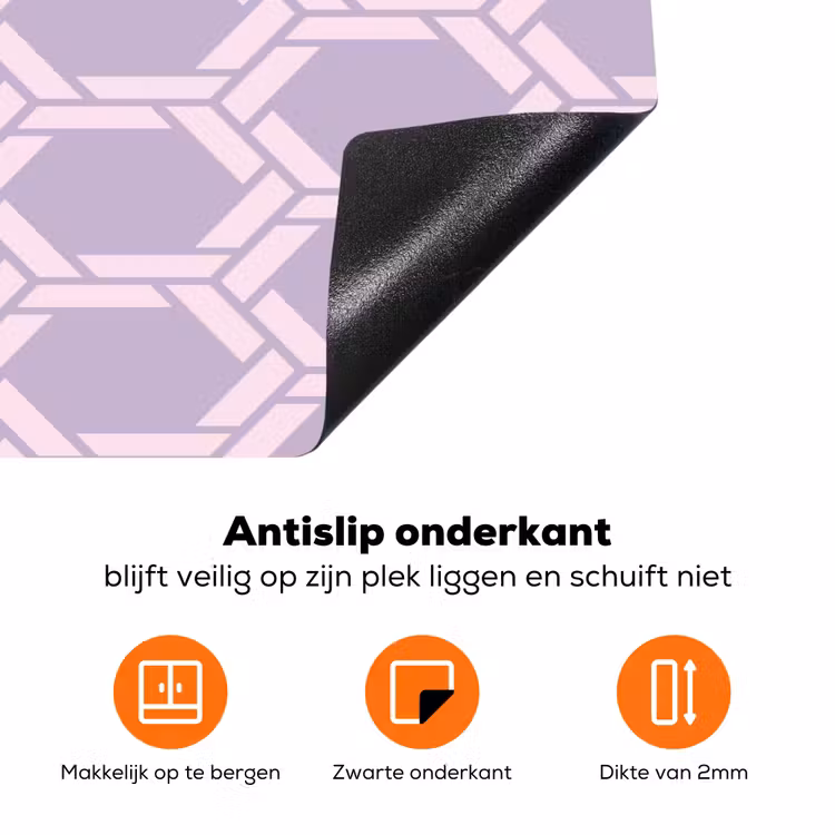 Patroon - Roze - Paars Inductie beschermer vinyl 3mm klein 276 -zzzzzzz-td-onderkant