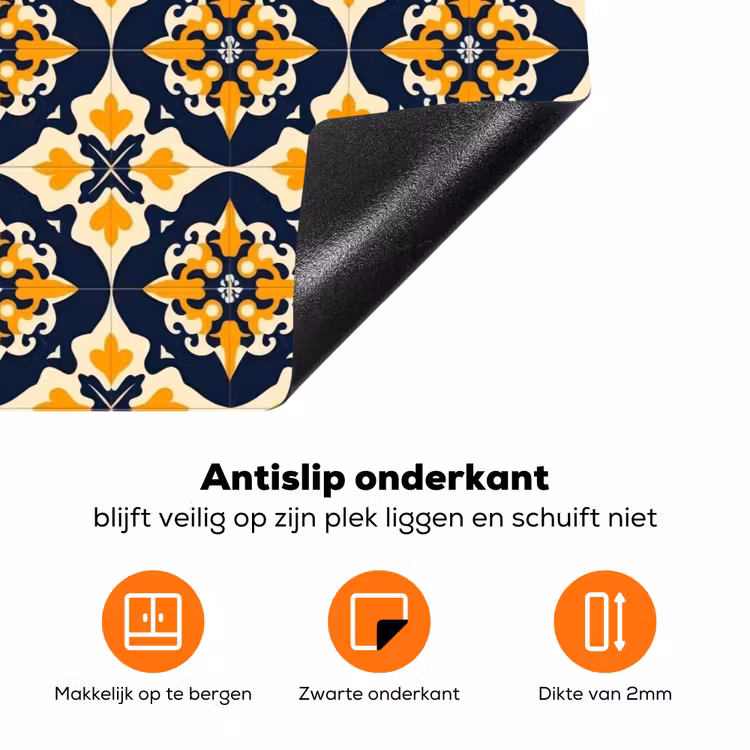 Patroon - Siertegel - Kleurrijk Inductie beschermer vinyl 3mm klein 276 -zzzzzzz-td-onderkant