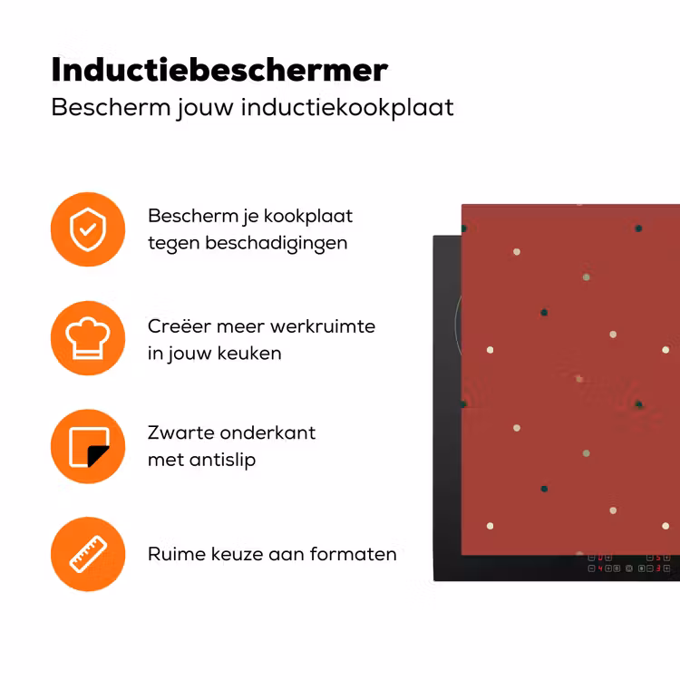 Patroon - Stippen - Rood Inductie beschermer vinyl 3mm klein 276 -zzzzzzz-td-ups