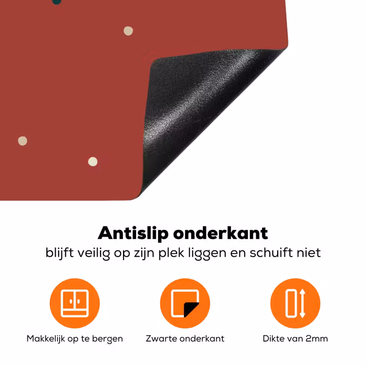 Patroon - Stippen - Rood Inductie beschermer vinyl 3mm klein 276 -zzzzzzz-td-onderkant