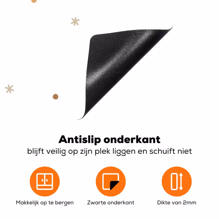Patroon - Stippen - Sterren - Wit Inductie beschermer vinyl 3mm klein 276 -zzzzzzz-td-onderkant