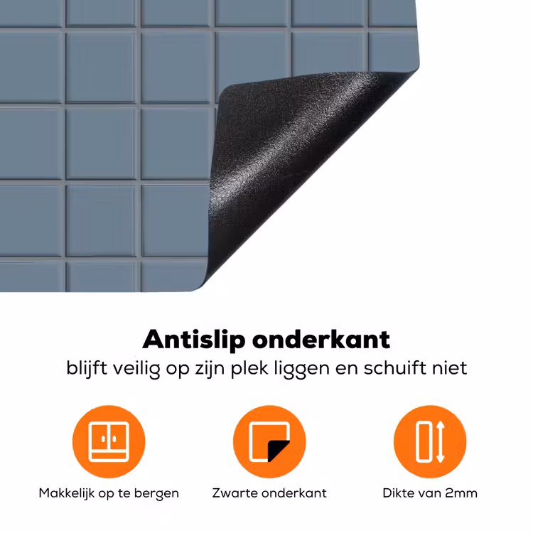 Patroon - Tegel - Blauwgrijs Inductie beschermer vinyl 3mm klein 276 -zzzzzzz-td-onderkant
