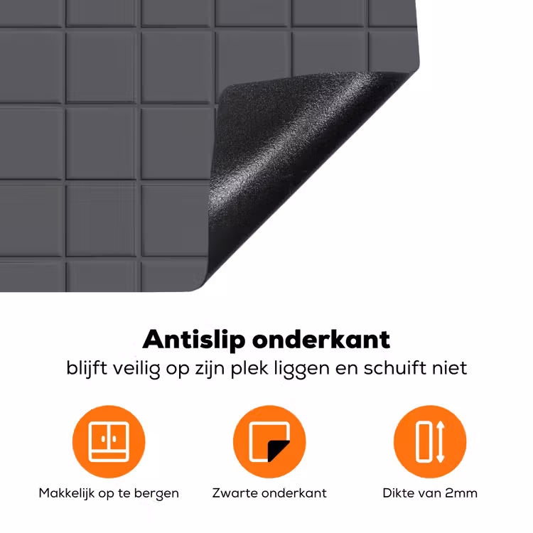 Patroon - Tegel - Grafiet - Grijs Inductie beschermer vinyl 3mm klein 276 -zzzzzzz-td-onderkant