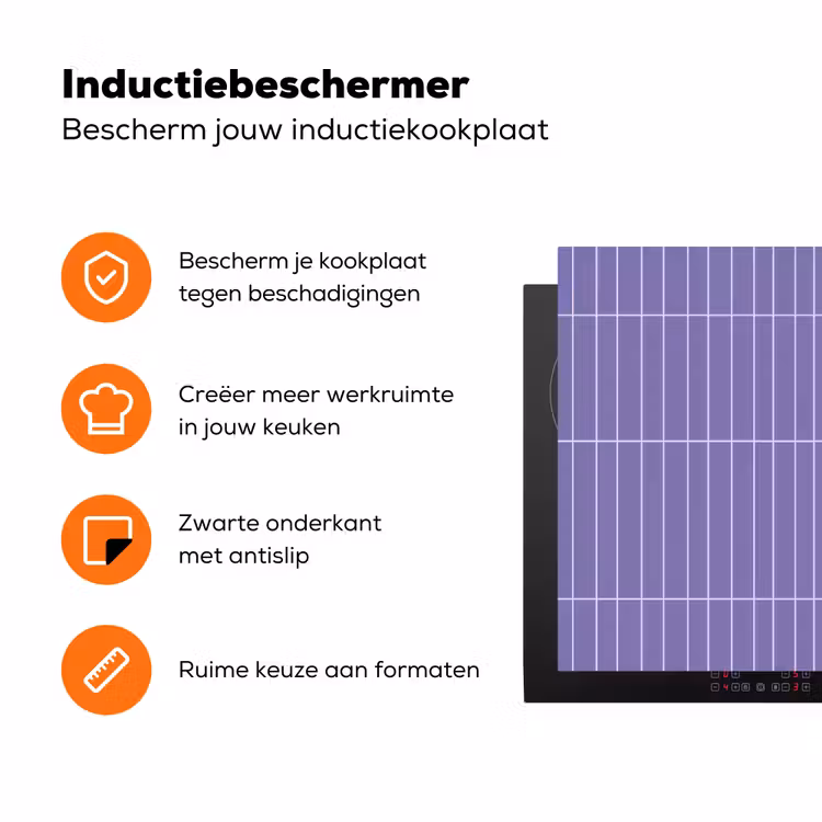 Patroon - Tegel - Lila Inductie beschermer vinyl 3mm klein 276 -zzzzzzz-td-ups