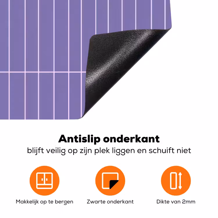 Patroon - Tegel - Lila Inductie beschermer vinyl 3mm klein 276 -zzzzzzz-td-onderkant