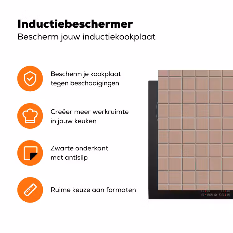 Patroon - Tegel - Oudroze Inductie beschermer vinyl 3mm klein 276 -zzzzzzz-td-ups