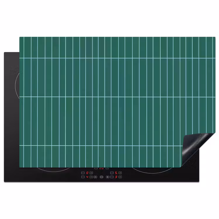 Patroon - Tegel - Saliegroen Inductie beschermer vinyl 3mm klein 276 -3d