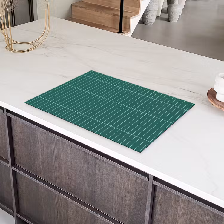 Patroon - Tegel - Saliegroen Inductie beschermer vinyl 3mm klein 276 -sfeer8
