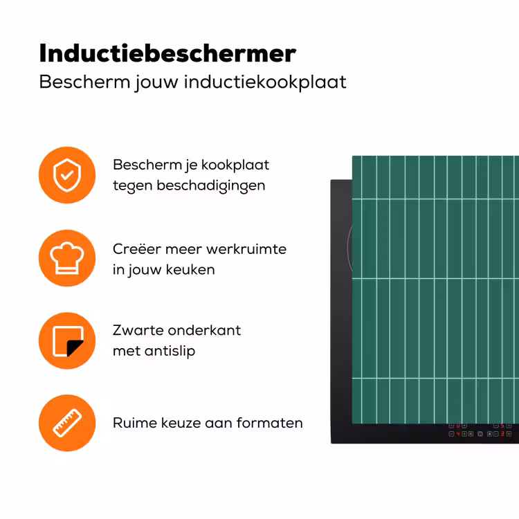 Patroon - Tegel - Saliegroen Inductie beschermer vinyl 3mm klein 276 -zzzzzzz-td-ups