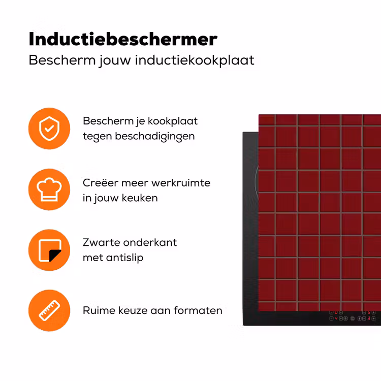Patroon - Tegels - Burgundy Inductie beschermer vinyl 3mm klein 276 -zzzzzzz-td-ups