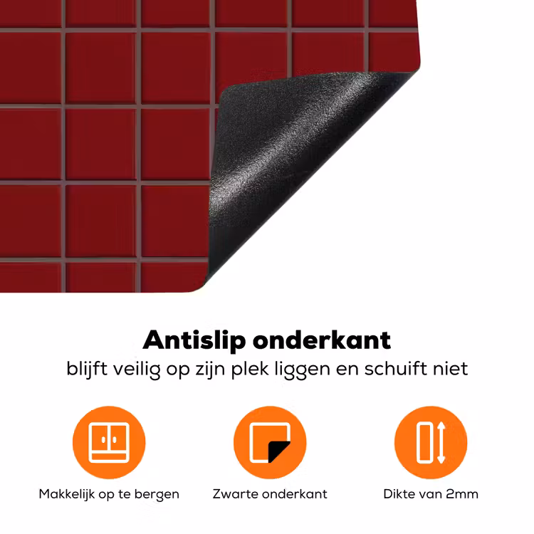 Patroon - Tegels - Burgundy Inductie beschermer vinyl 3mm klein 276 -zzzzzzz-td-onderkant