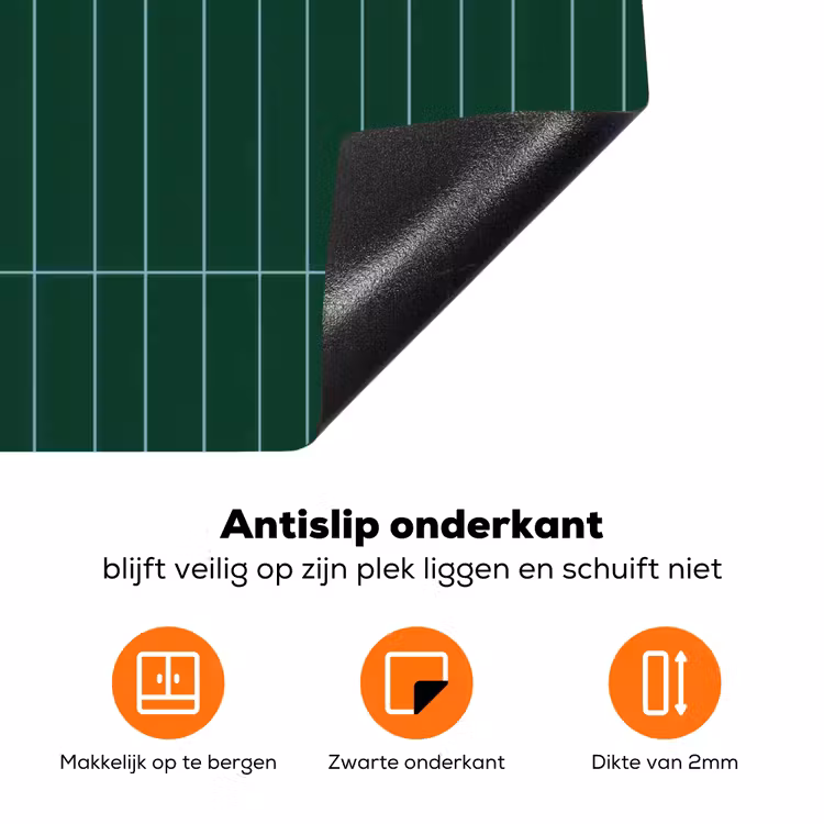 Patroon - Tegels - Donkergroen Inductie beschermer vinyl 3mm klein 276 -zzzzzzz-td-onderkant