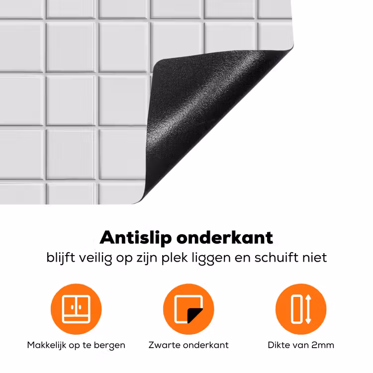 Patroon - Tegels - Grijs - Wit Inductie beschermer vinyl 3mm klein 276 -zzzzzzz-td-onderkant
