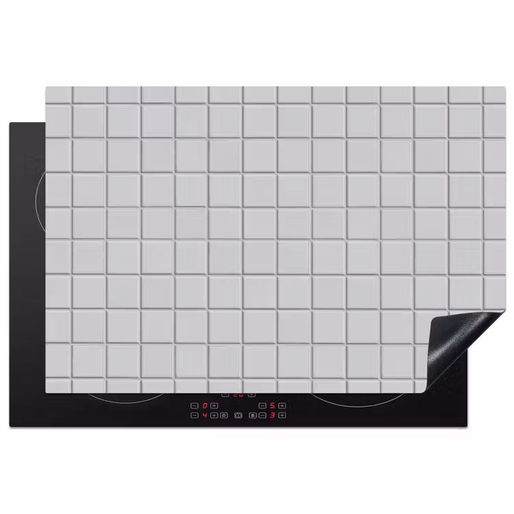 Patroon - Tegels - Licht - Grijs Inductie beschermer vinyl 3mm klein 276 -3d