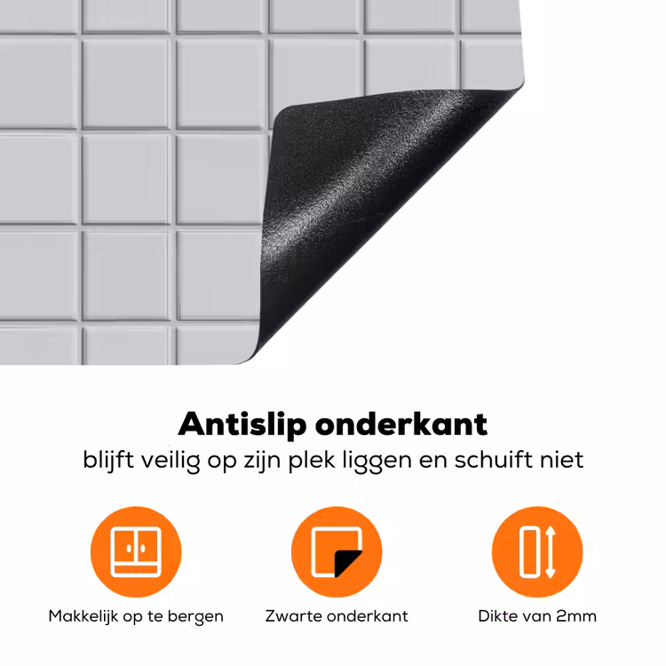 Patroon - Tegels - Licht - Grijs Inductie beschermer vinyl 3mm klein 276 -zzzzzzz-td-onderkant